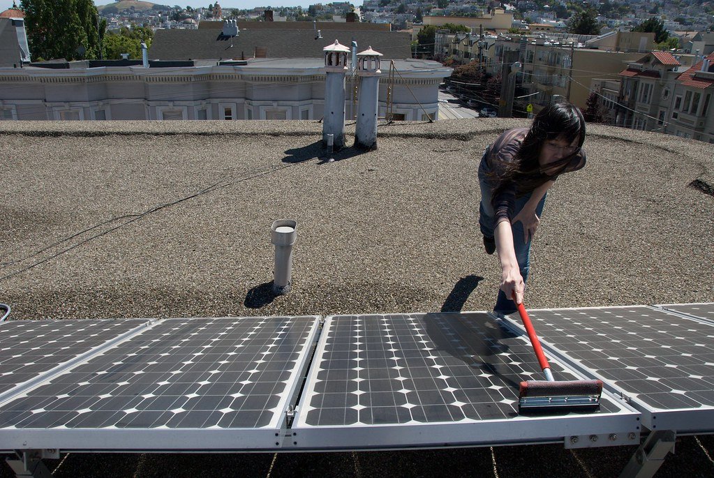 annual 'cleaning the solar panels' day