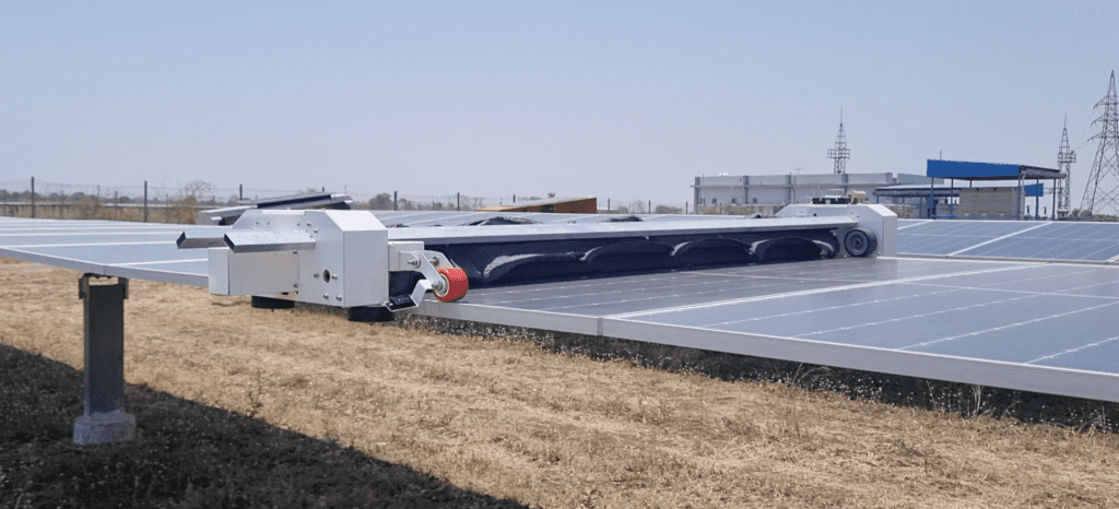 Solar Panel Cleaning Robot for Single Axis Trackers